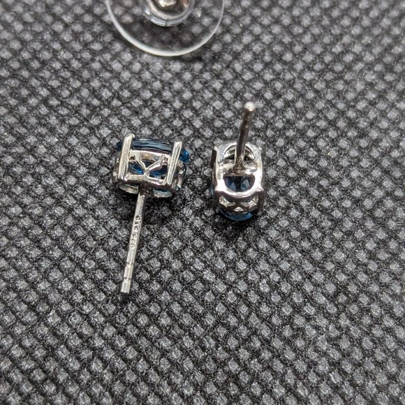 Small London Blue Topaz Earrings - Picture 6 of 6
